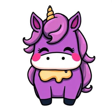 Cute unicorn eating