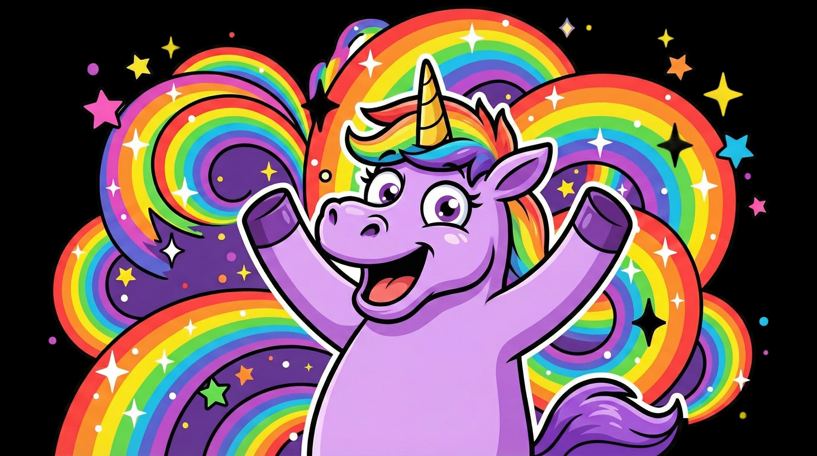 Rainbow unicorn mascot